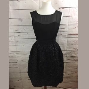 French Connection Bustier Appliqué Evening  Dress